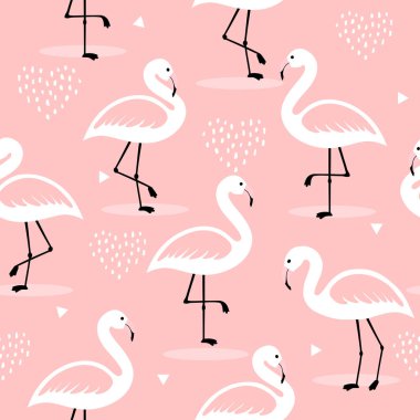 Pembe flamingo desenleri. vektör illüstrasyonu 