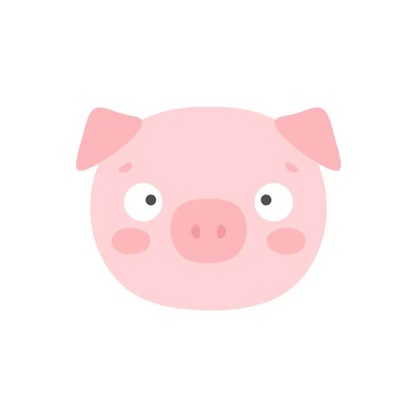 Niedlich Cartoon Schwein Charakter Icon Vektor Illustration — Stockvektor