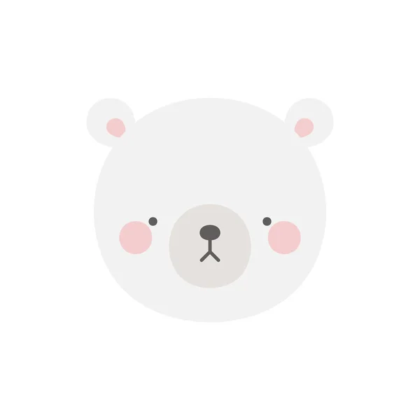 Ładny Kreskówka Niedźwiedź Polarny Charakter Ikona Wektor Ilustracja — Wektor stockowy