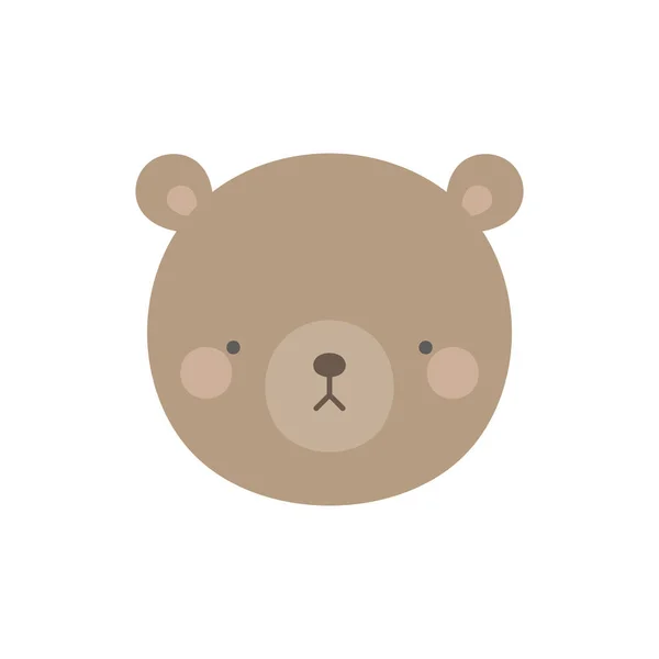 Cute Cartoon Bear Character Icon Vector Illustration — Stock Vector