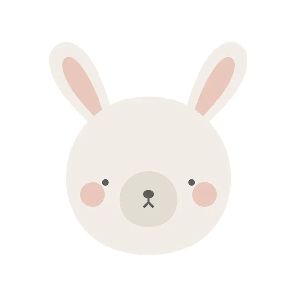 Carino Cartone Animato Coniglio Personaggio Icona Illustrazione Vettoriale — Vettoriale Stock