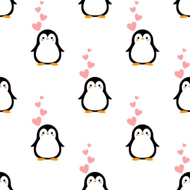  Penguenler ve kalplerle kusursuz desen