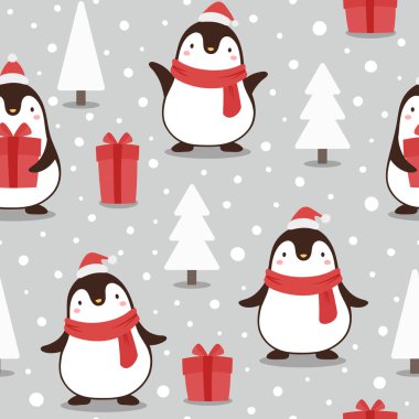 Penguenlerle Noel kusursuz desen 