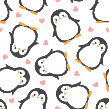  Penguenler ve kalplerle kusursuz desen