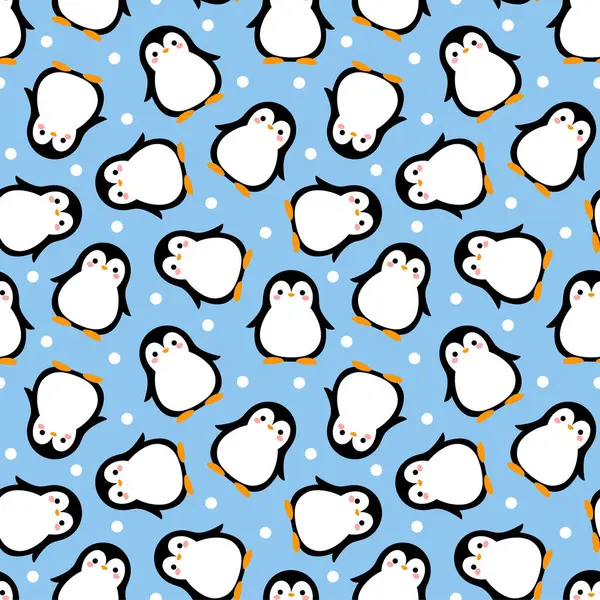 極ペンギンとシームレスなパターン — ストックベクタ
