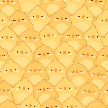 Piliçler kusursuz kalıplar, tatlı piliçler, Vektör çizimi  