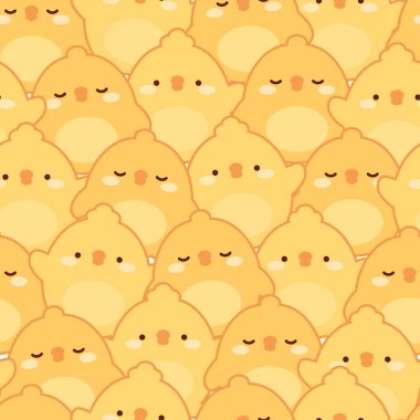 Piliçler kusursuz kalıplar, tatlı piliçler, Vektör çizimi  