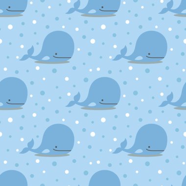 Balinalarda kusursuz desen. yaratıcı çizgi film illüstrasyonu.