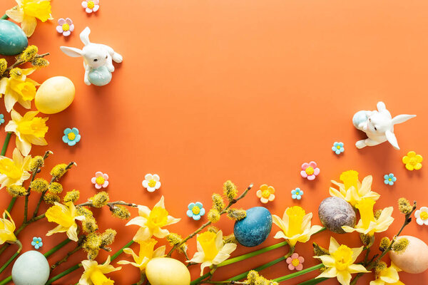 Vue Dessus Des Colorants Naturels Teints Aux Œufs Pâques Sur — Photo