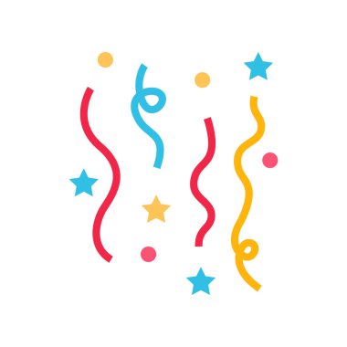 konfeti ikonu illüstrasyonu. Doğum günü simgesi süslemesi