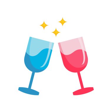 Bardak tokuşturma ikonu. Doğum günü simgesi süslemesi