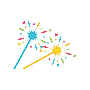 fireworks icon illustration vector for decoration element clipart