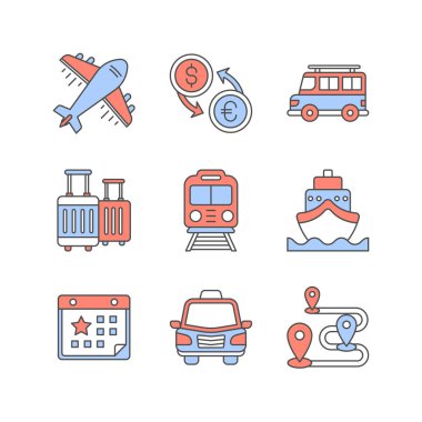 Turizm ve Seyahat Simgesi Duotone Biçiminde Ayarlandı