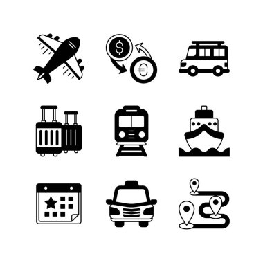 Turizm ve Seyahat Simgesi Katı Şekilde Ayarlandı