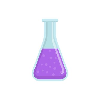 Düz stil tasarımında laboratuvar cam ekipman vektör ilüstrasyonuName