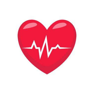 Düz stil tasarımında kalp atışı vektör çizimi
