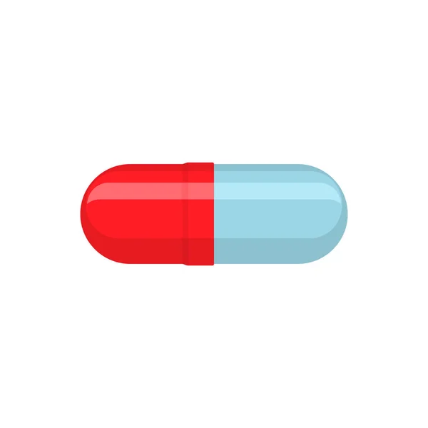 Medicine Capsule Pill Vector Illustration Flat Style Design — Stock Vector