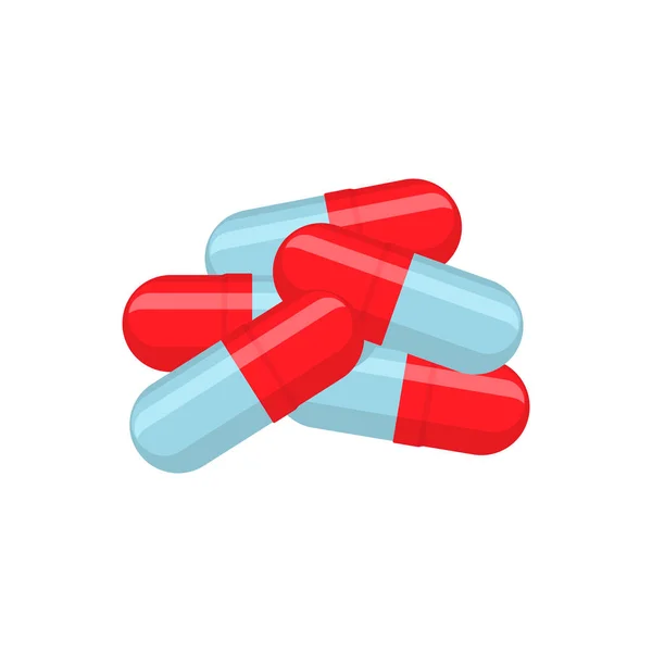 Medicine Capsules Illustration Vectorielle Dans Style Plat — Image vectorielle