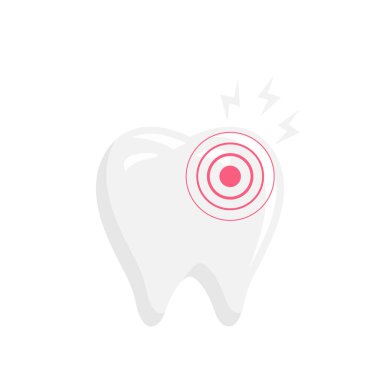 Diş ağrısı illüstrasyon tasarımı. diş tedavisi simgesi simgesi