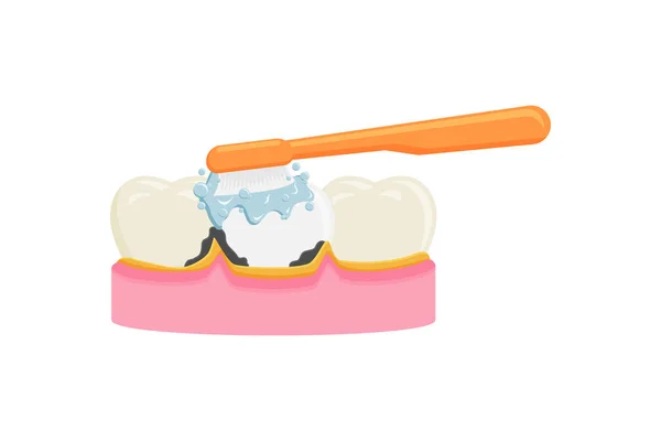 Escovação Dentes Ilustração Vetorial Símbolo Sinal Ícone Dor Dente — Vetor de Stock