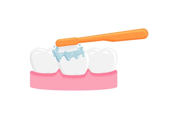 Brushing Teeth Vector Illustration Teeth Care Icon Sign Symbol — Stock Vector