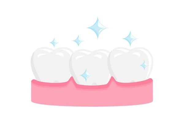 Illustration Dentaire Propre Saine Symbole Icône Soin Des Dents Signe — Image vectorielle