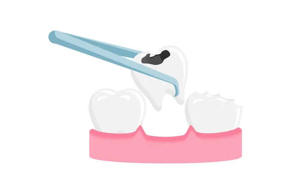 Ilustração Vetor Extração Dentária Símbolo Sinal Ícone Dor Dente — Vetor de Stock