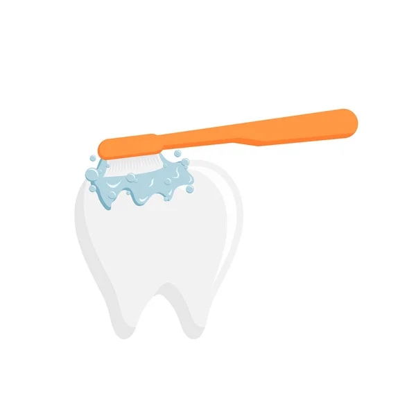 Escovação Dentes Ilustração Vetorial Dentes Cuidados Ícone Sinal Símbolo — Vetor de Stock