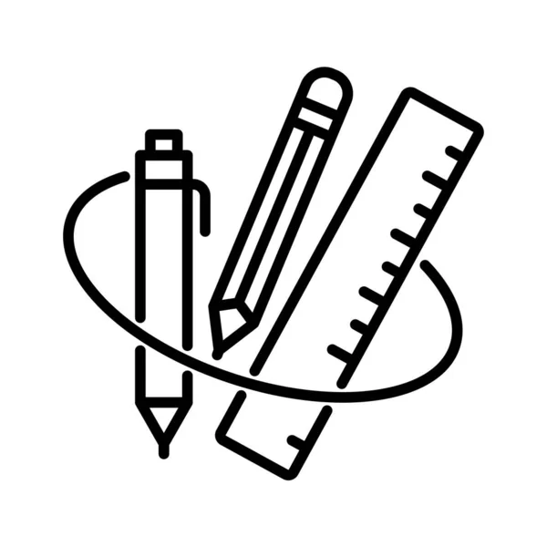 Schreibwaren Werkzeug Icon Vektor Design Linienstil — Stockvektor