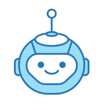 Robot Baş Avatar Vektör Tasarımı. Çizgi Robot Baş Simge Tasarımı