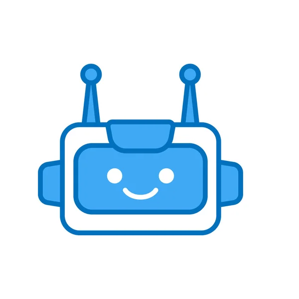 Robot Baş Avatar Vektör Tasarımı Çizgi Robot Baş Simge Tasarımı — Stok Vektör