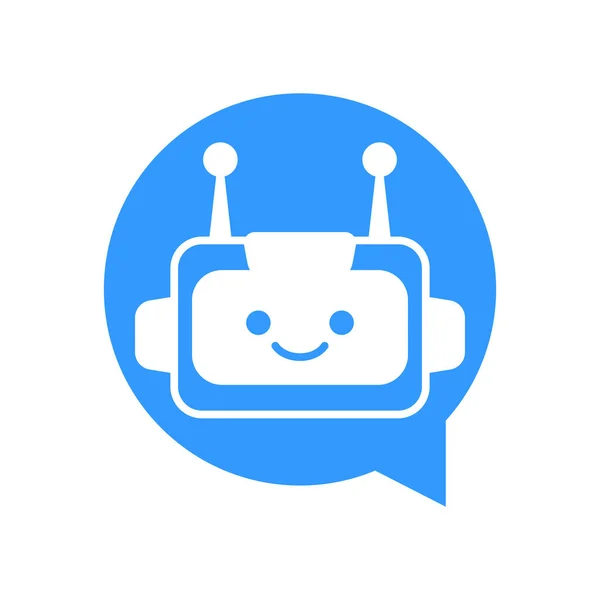 Robot Sohbeti Robot Vektör Tasarımı Kabarcık Konuşmasında Izole Edilmiş Robot — Stok Vektör