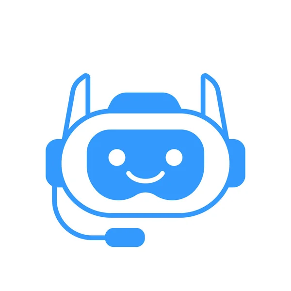 Kulaklık Şaretli Robot Yardımcı Simgesi Robot Sohbeti Bot Simgesi Vektör — Stok Vektör