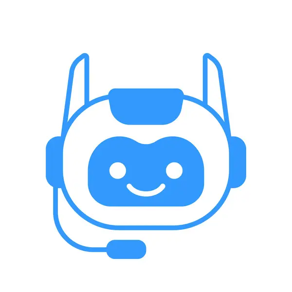 Kulaklık Şaretli Robot Yardımcı Simgesi Robot Sohbeti Bot Simgesi Vektör — Stok Vektör