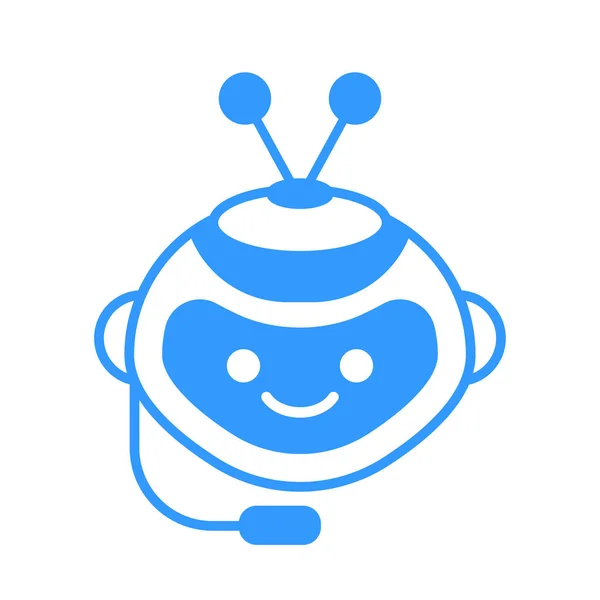 Ikona Asystenta Robota Znakiem Zestawu Słuchawkowego Robot Chat Bot Ikona — Wektor stockowy