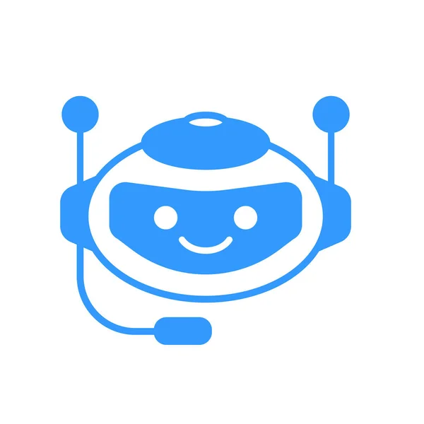 Icono Asistente Robótico Con Signo Auricular Robot Chat Bot Icono — Vector de stock