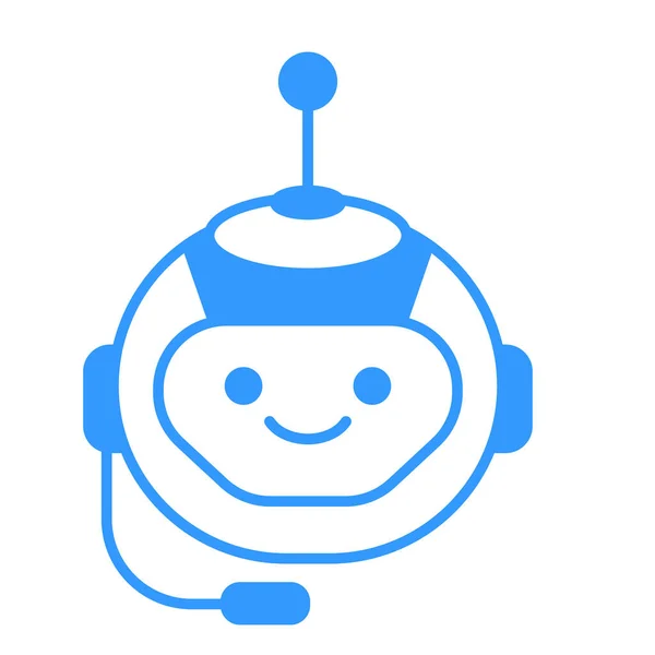 Icono Asistente Robótico Con Signo Auricular Robot Chat Bot Icono — Vector de stock