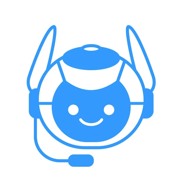 Роботизированная Ассистентская Икона Сигналом Гарнитуры Robot Chat Bot Icon Icon — стоковый вектор