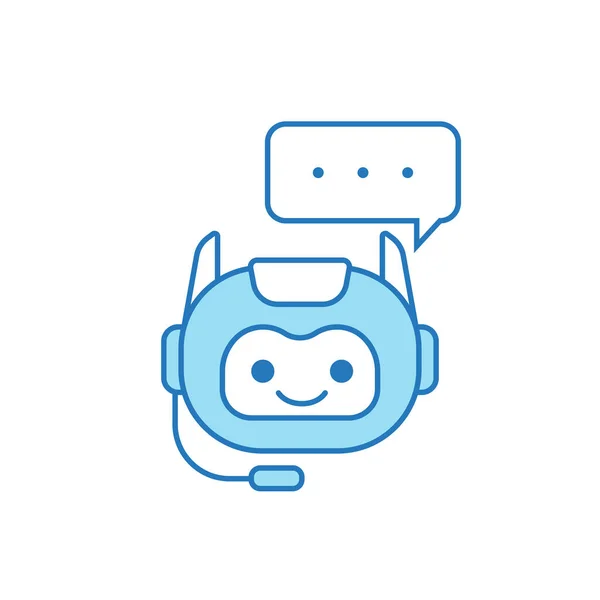 Ícone Chatbot Assistente Virtual Design Ícone Com Discurso Bolha Ícone —  Vetores de Stock