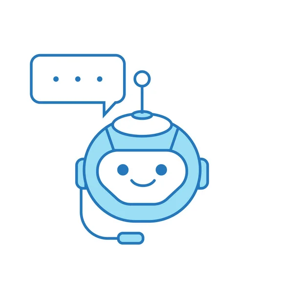 Chatbot Simgesi Veya Sanal Simge Yardımcı Tasarımı Kabarcık Konuşması Kulaklık — Stok Vektör