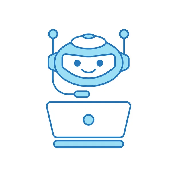 Virtual Assistant Chat Bot Icon Иконкой Сверху Наушников — стоковый вектор