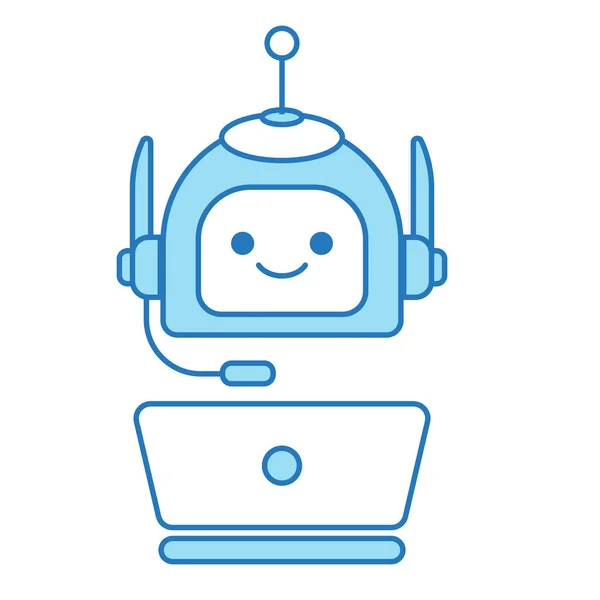 Virtual Assistant Chat Bot Icon Иконкой Сверху Наушников — стоковый вектор