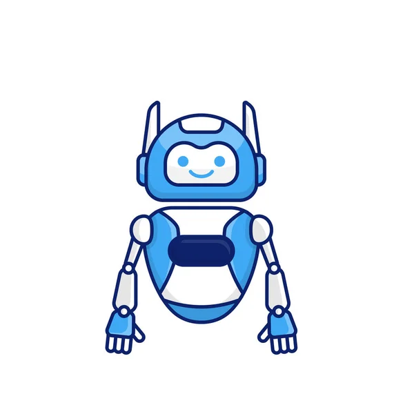 Robot Karaktär Pose Vektor Illustration Design Söt Tecknad Robot Illustration — Stock vektor