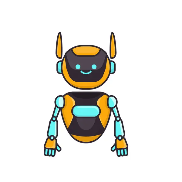 Personagem Robô Pose Design Ilustração Vetorial Desenho Bonito Ilustração Robô —  Vetores de Stock