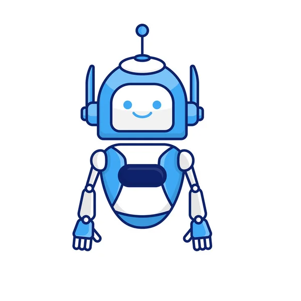 Robot Karakter Vektör Çizimi Yapıyor Şirin Çizgi Robot Çizim Tasarımı — Stok Vektör