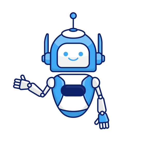 Robot Présentant Accueillant Illustration Vectorielle Geste Illustration Dessin Animé Robot — Image vectorielle