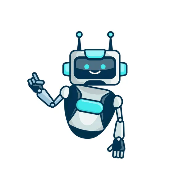 Robot Carácter Pose Vector Ilustración Personaje Mascota Robot — Vector de stock