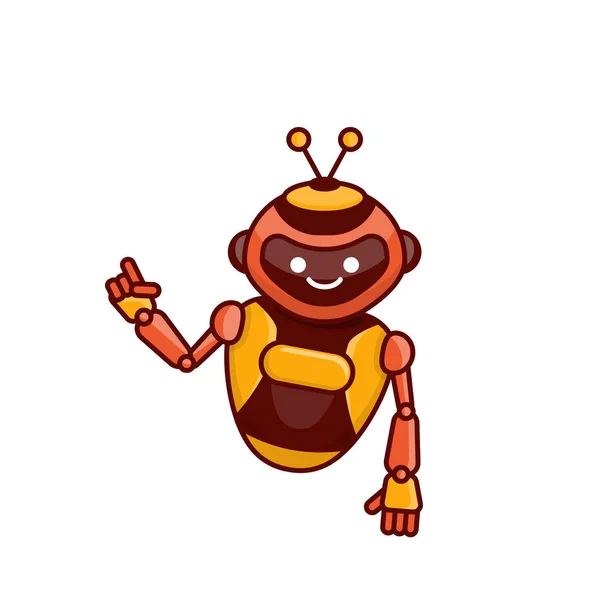 Robot Character Pose Vector Illustration Robot Mascot Character — Stock Vector
