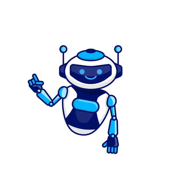 Roboterfigur Pose Vektor Illustration Robotermaskottchen — Stockvektor