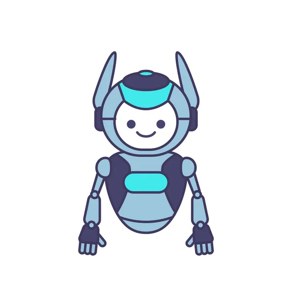 Personagem Robô Pose Design Ilustração Vetorial Desenho Bonito Ilustração Robô — Vetor de Stock